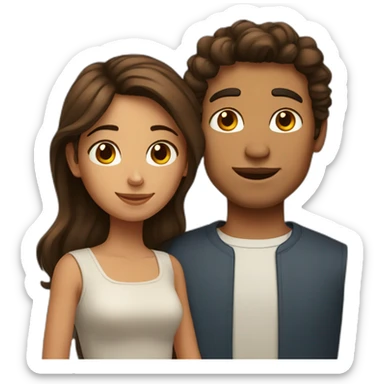 latino man and girl with brown hair and freckles sticker