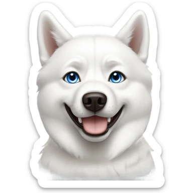 All white husky one blue eye one brown eye sticker