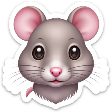 cute small rat with big eyes and whiskers sticker