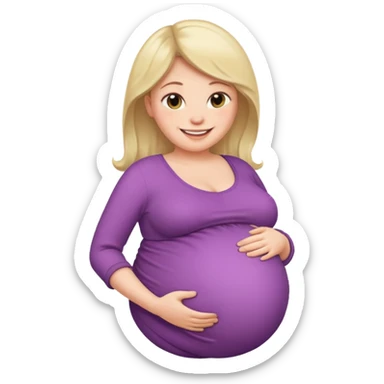 heavily pregnant woman with very very large overdue  belly sticker