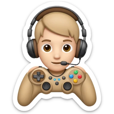 gaming mascot with a game controller and gaming headset sticker