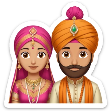 Punjabi man marring a girl sticker