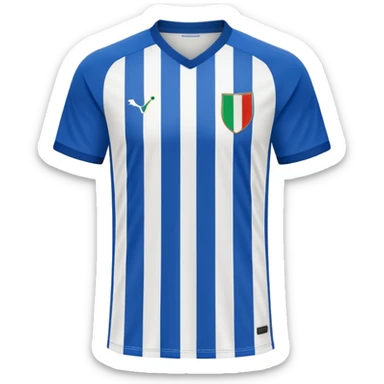 White and blue striped soccer jersey, Italian football team style sticker