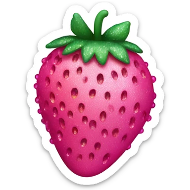 Hot pink frozen strawberry with glitter  sticker