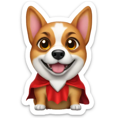 Corgi wearing devil costume sticker