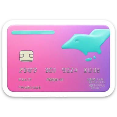 Vaporwave color themed credit card emoji, DO NOT INCLUDE NUMBERS OR TEXT sticker