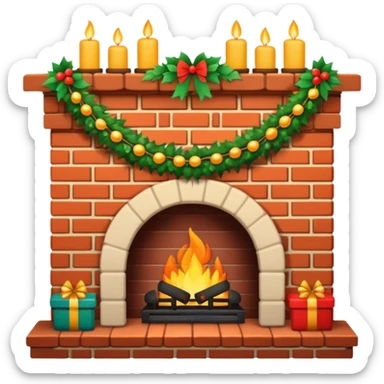 Cute Festive Fireplace sticker