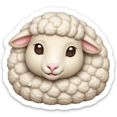 Meme-Worthy Cute Sleeping Sheep Portrait Emoji, Head resting peacefully with a contented smile, showcasing a robust build and a luxuriously soft white fleece, eyes shut in a serene, restful nap, Simplified yet hilariously adorable features, highly detailed, glowing with a soft, drowsy light, high shine, relaxed and utterly lovable, stylized with an air of playful laziness, bright and heartwarming, soft glowing outline, capturing the essence of a comically sleepy sheep, so meme-worthy it feels like it could instantly become the next viral sensation of adorable slumber! sticker