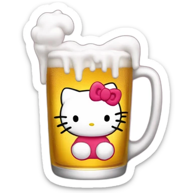 Hello kitty drink beer sticker