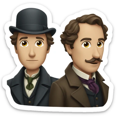 Sherlock Holmes and Watson investigating sticker