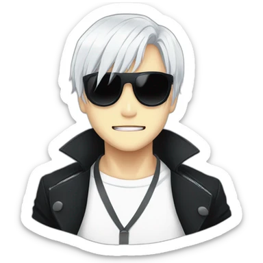 Ghoul ken kaneki from tokyo ghoul with black sunglasses sticker