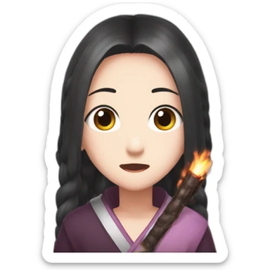 Nezuko kamado stick in mouth sticker