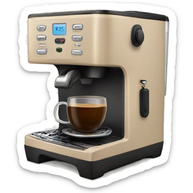 beige coffee maker sticker