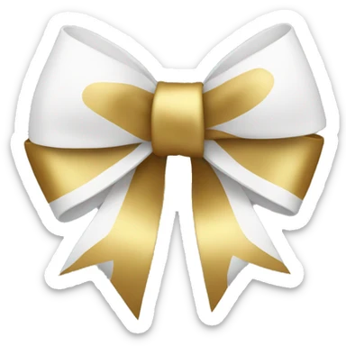 white and golden bow sticker