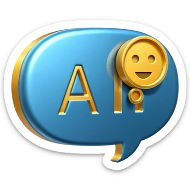  AI letters inside a speech bubble sticker