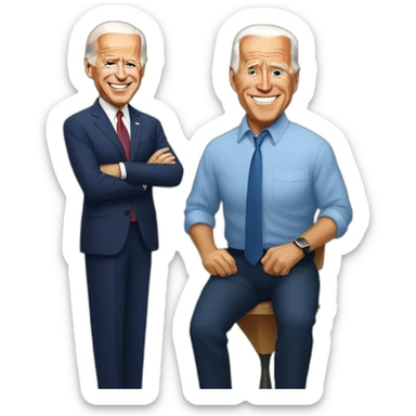 Joe biden with sticker