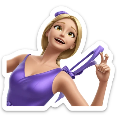 blonde girl in elegant dress sticker