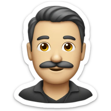 Homme blanc avec une petite moustache carré sticker