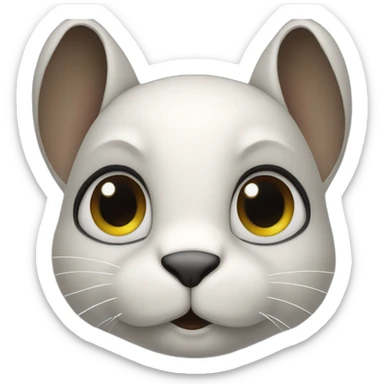 lapin avec les contours de yeux noir sticker