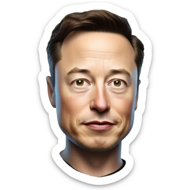 Elon Musk's three-quarters bust
 sticker