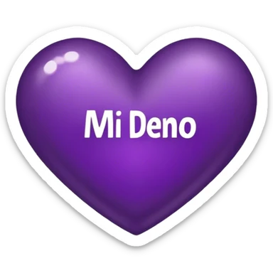 Dark purple heart with the words mi Dueño in the middle sticker