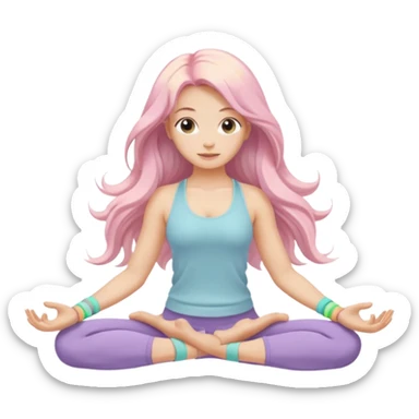Yoga girl with pastel band sticker