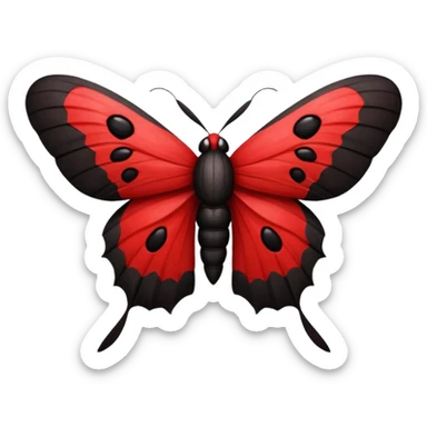 Red and black moth sticker