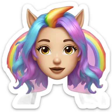 hot-catgirl-egirl-with-swim-suit-rainbow-unicorn sticker