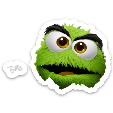 oscar the grouch inside metal trash can sticker