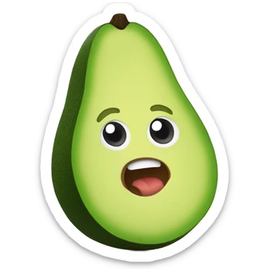 Cartoon avocado  sticker