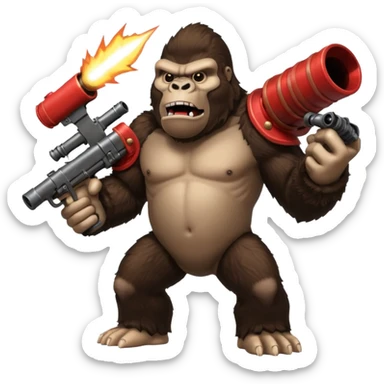 King Kong with Heavy's minigun from hit game TF2 sticker