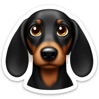 A wiener dog with glowy eyes black and brown sticker
