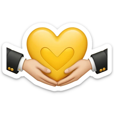 hand shake + yellow small Heart sticker