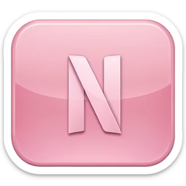 Netflix aesthetic "N" logo in pastel pink sticker