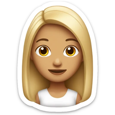 chica blanca, cabello hasta la cintura color cafe claro sticker