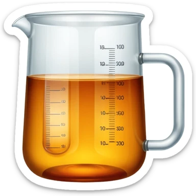 tea in a laboratory measuring cup sticker