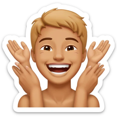 Grabbing neck with 2 hands laughing  sticker