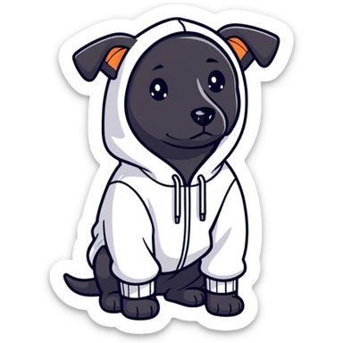 Schwarzer Hund mit Pulli  sticker