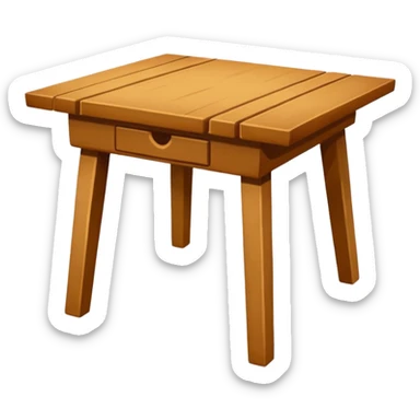 mesa de madera mesa de comedor, con cuatro patas hecha de madera sticker