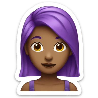 Girl with purple hair sticker