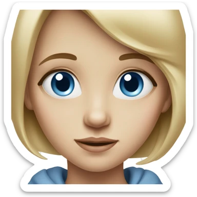 realistic portrait of girl with blue eyes sticker