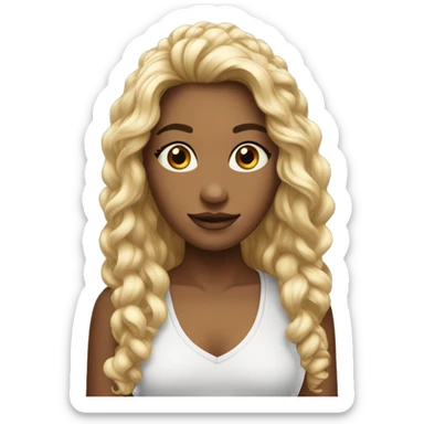 Une métisse avec beaucoup de cheveux longs et noirs  sticker