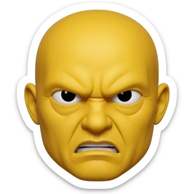 Tête emoji jaune iPhone IOS qui exige de faire ce qu’on dit sticker