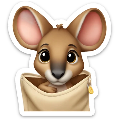 kangaroo with baby in its pouch sticker
