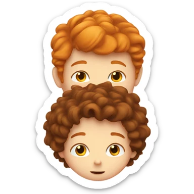 Ginger boy kissing brunette boy sticker