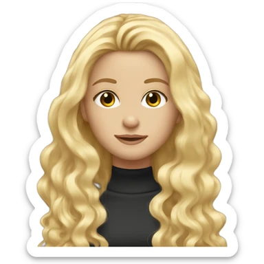 Long blonde hair and long eyelashes  sticker