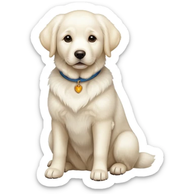 White Labrador adult dog sitting sticker