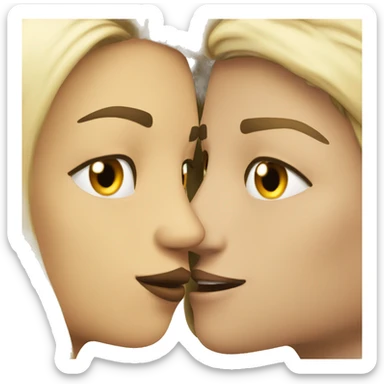 Brunette girl and blonde guy kiss sticker