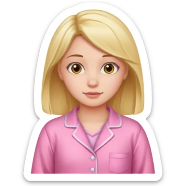 Girl in pink pjs sticker