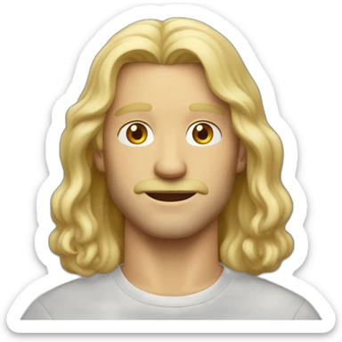 blonde long haired middle aged man ロン毛 sticker
